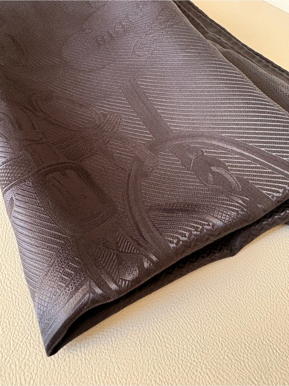 Hermès Silk Angora Horse Tack Fringe Scarf
